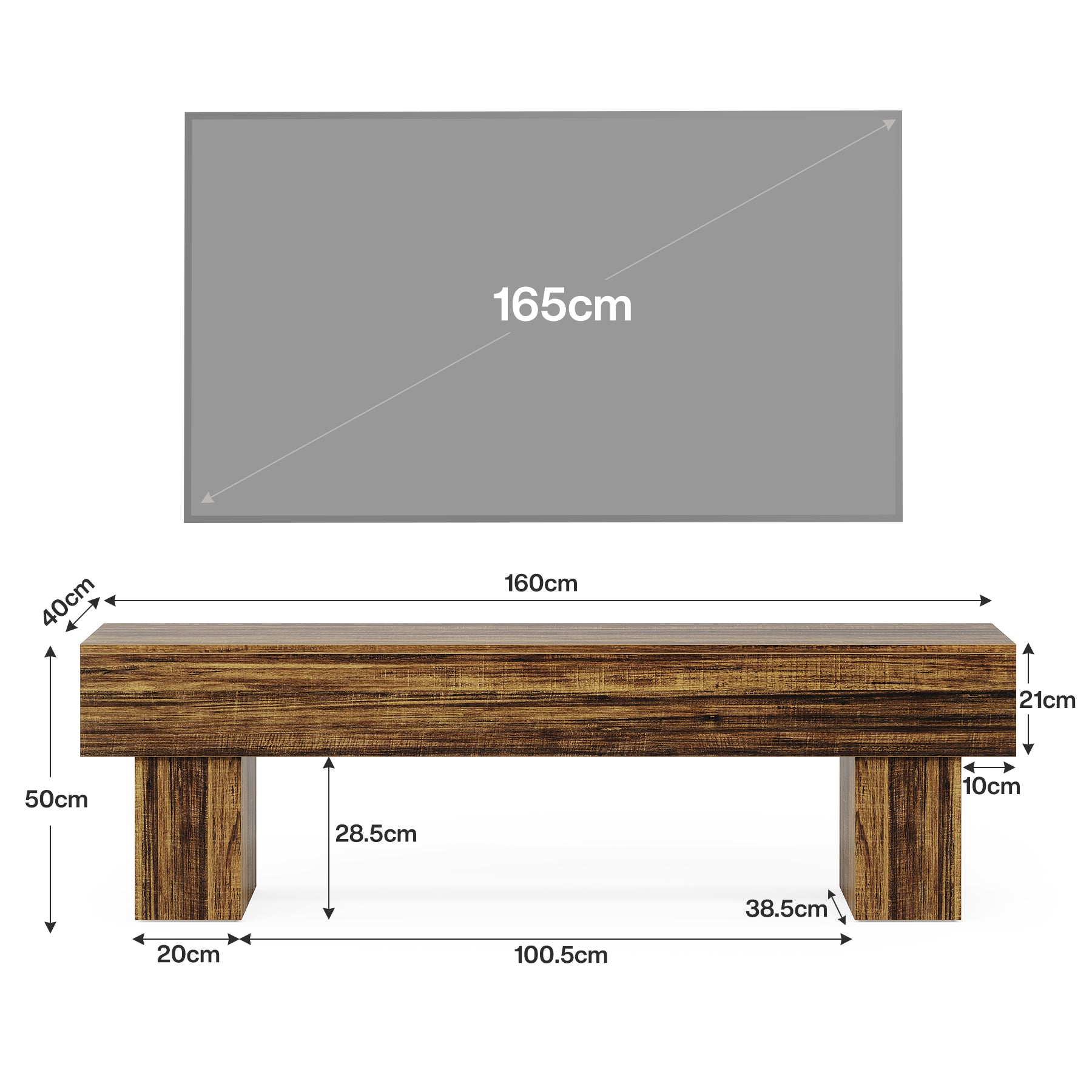 Tribesigns 160 cm TV-meubel, Farmhouse Entertainment Center voor Woonkamer en TV