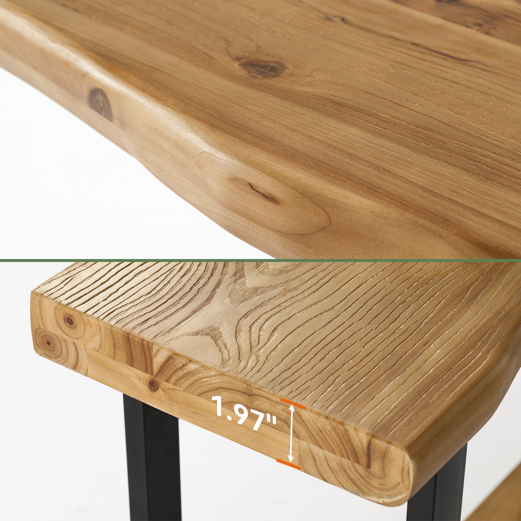 160 cm Massief Houten Live-Edge Consoletafel met Metalen Poten