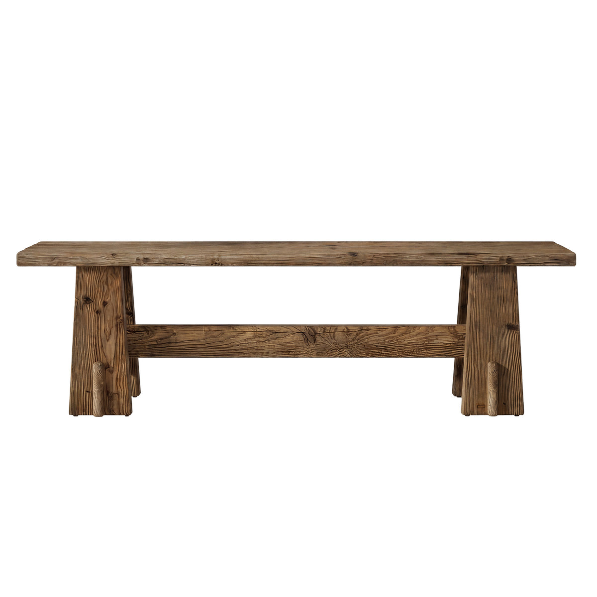 Tribesigns 150 cm massief houten zitbank met opbergplank, smalle schoenbank voor hal