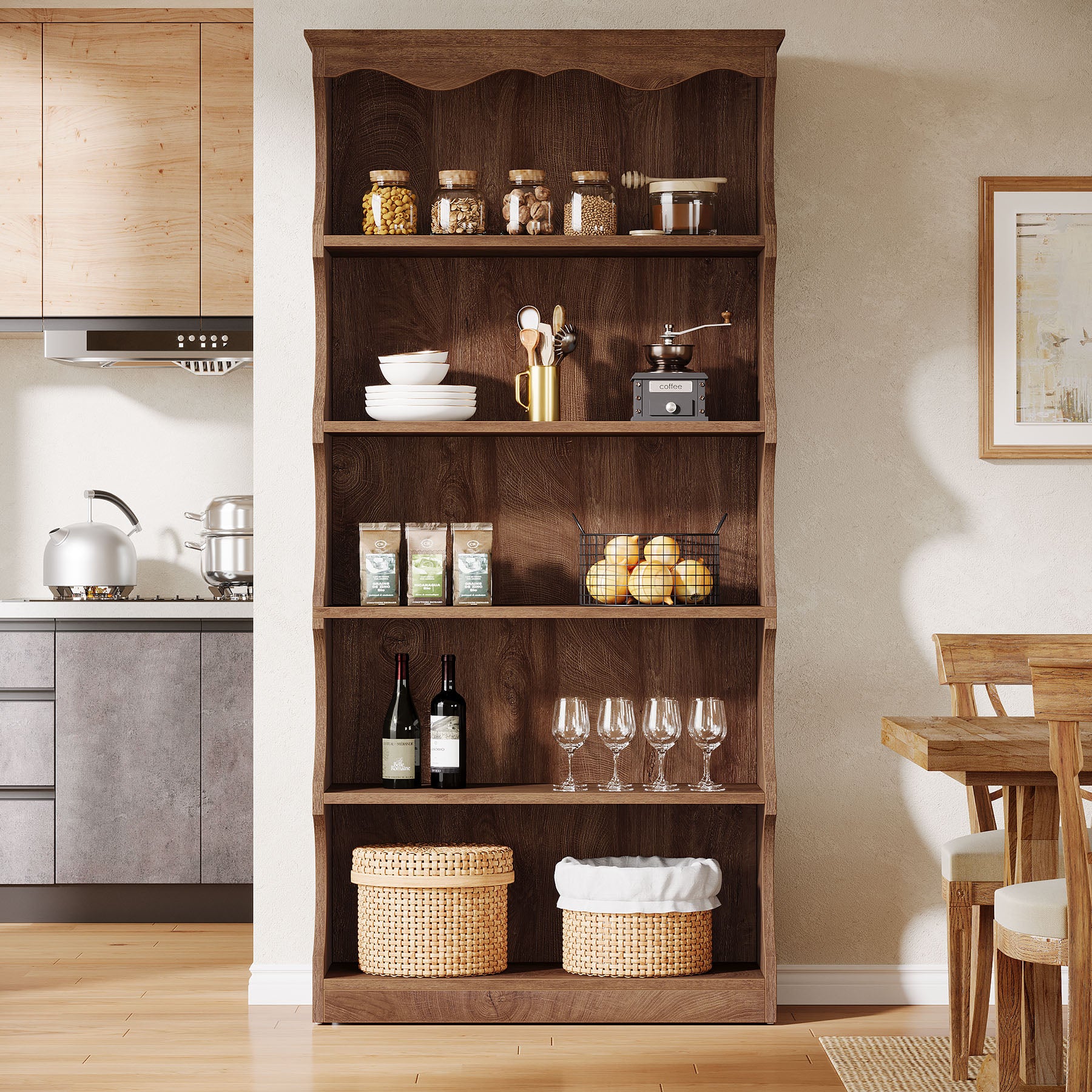 Tribesigns Boekenkast 178 cm Hoog met 5 Open Planken voor Woonkamer