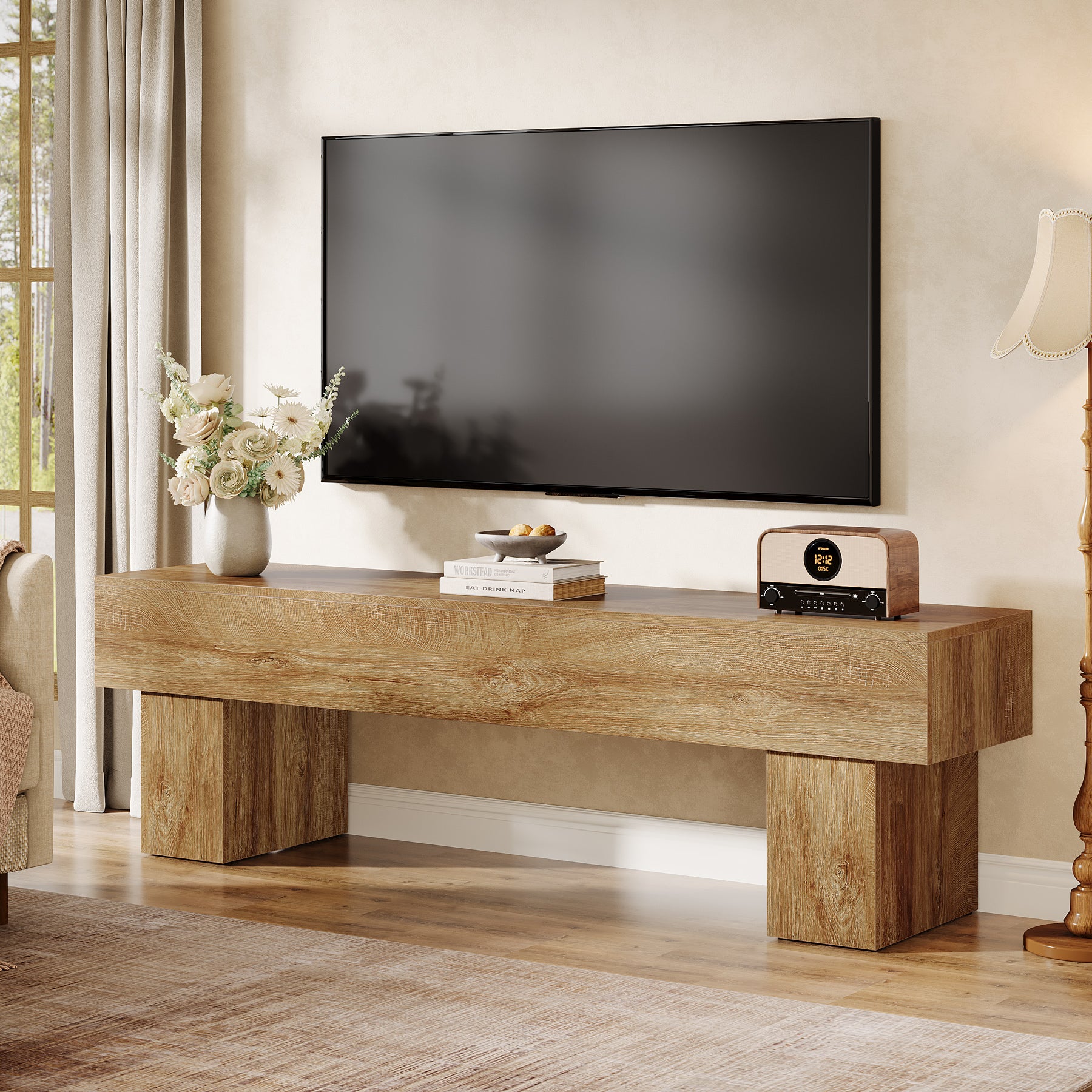 Tribesigns 160 cm TV-meubel, Farmhouse Entertainment Center voor Woonkamer en TV