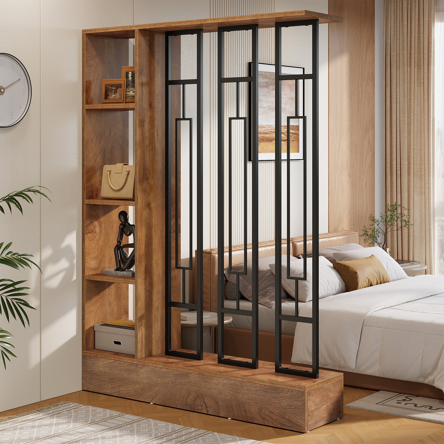 180 cm Tribesigns Roomdivider, Vrijstaand Wandrek met Displayplanken