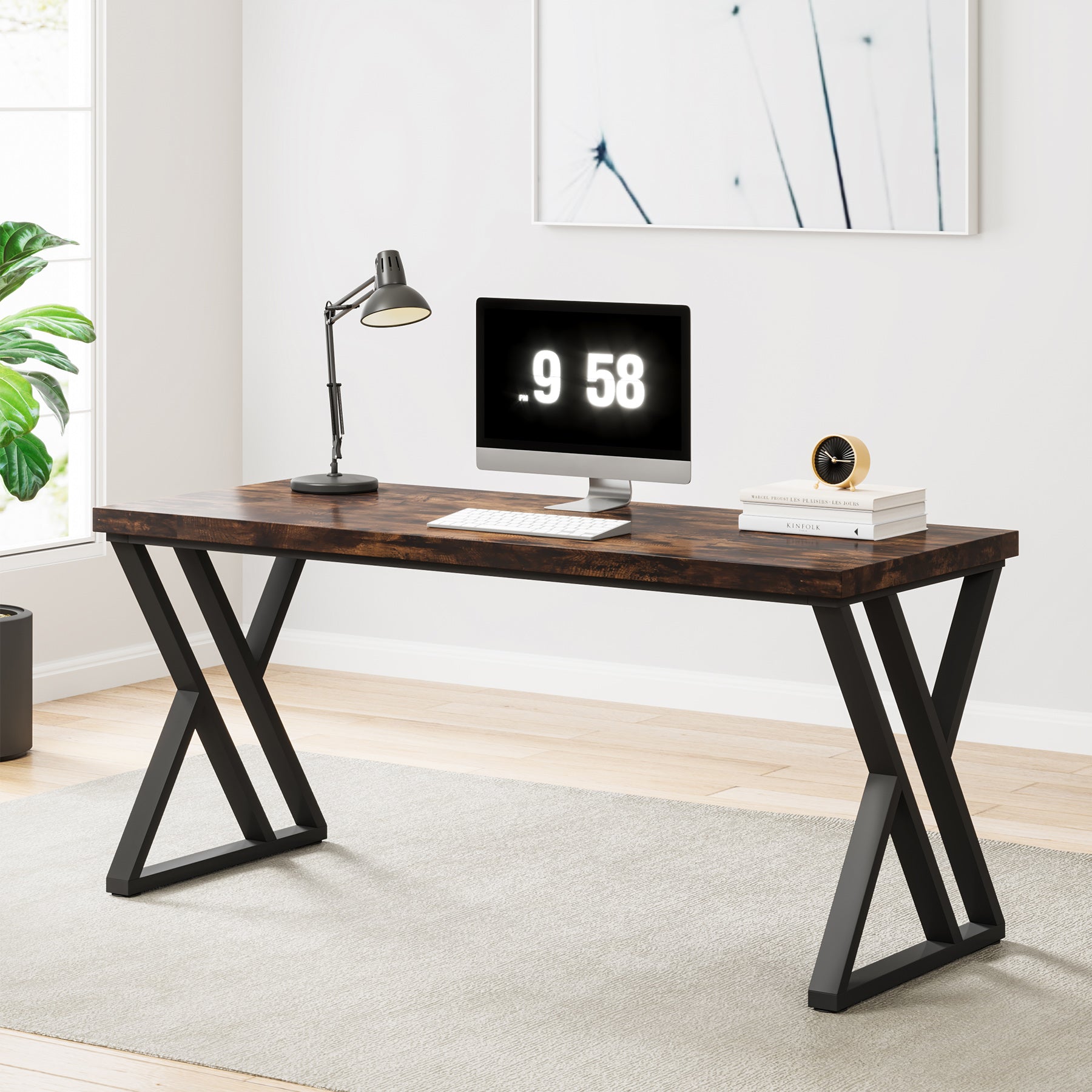 Tribesigns 140 cm Bureau, Z-Vorm Computertafel voor Kantoor en Studie