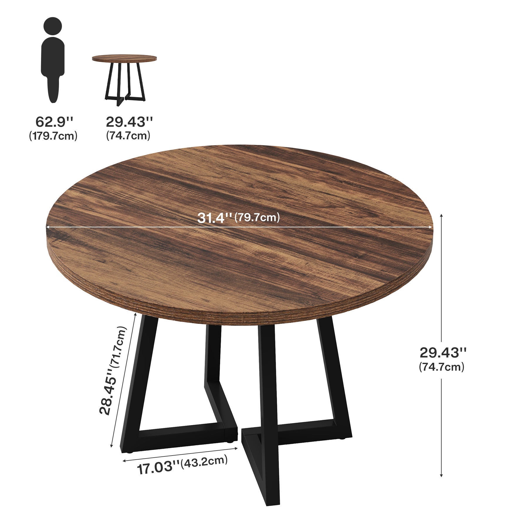 80 cm Vierkante Vergadertafel, Eettafels voor 2-4 Personen