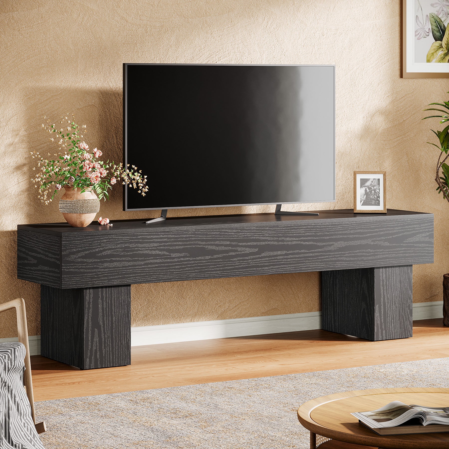 Tribesigns 160 cm TV-meubel, Farmhouse Entertainment Center voor Woonkamer en TV