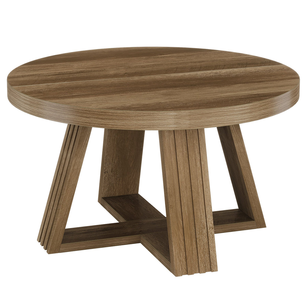 80 cm ronde salontafel, landelijke centrumtafel met massief blad voor in de woonkamer
