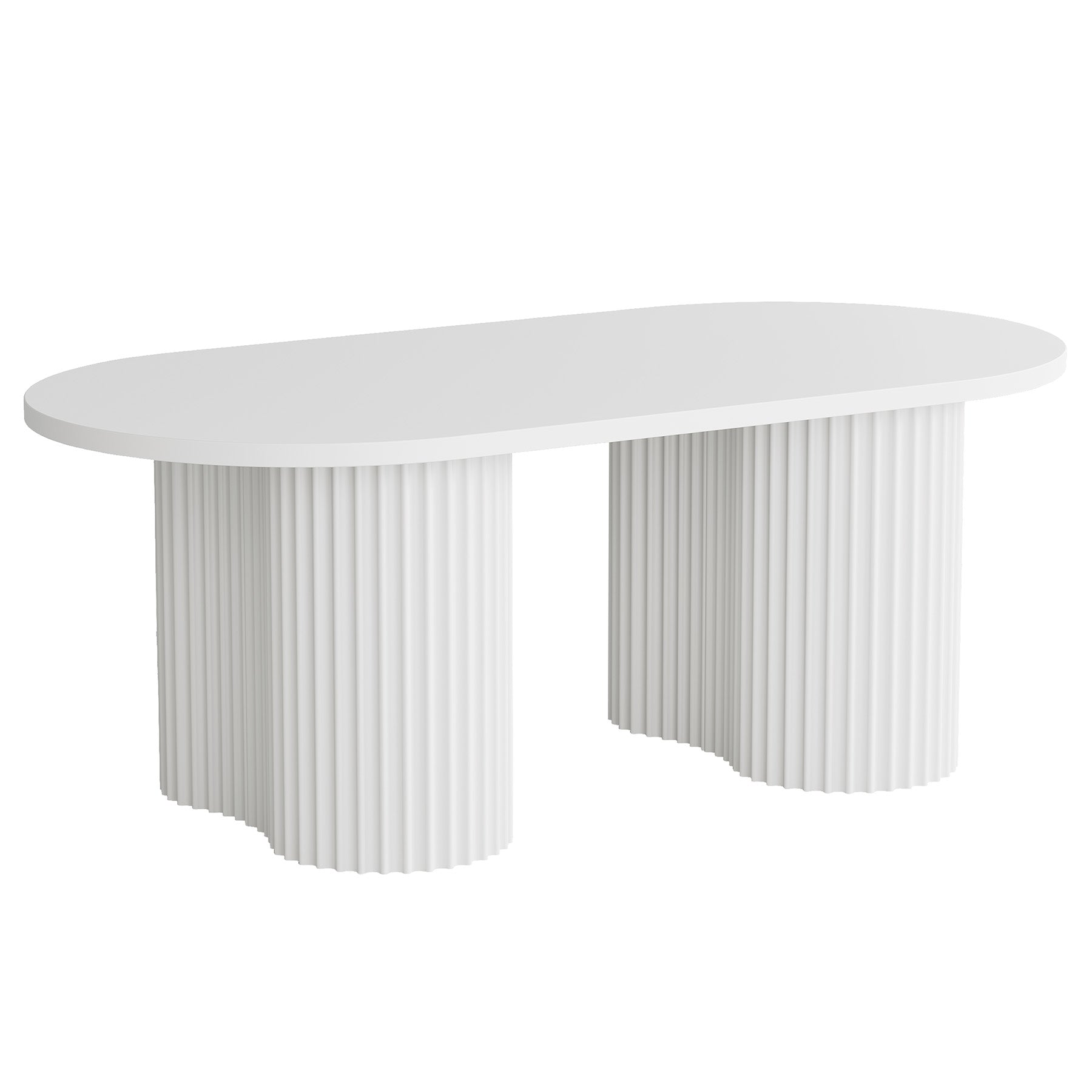 Tribesigns 120 cm ovale salontafel, moderne woonkamertafel met geribd oppervlak in minimalistisch design