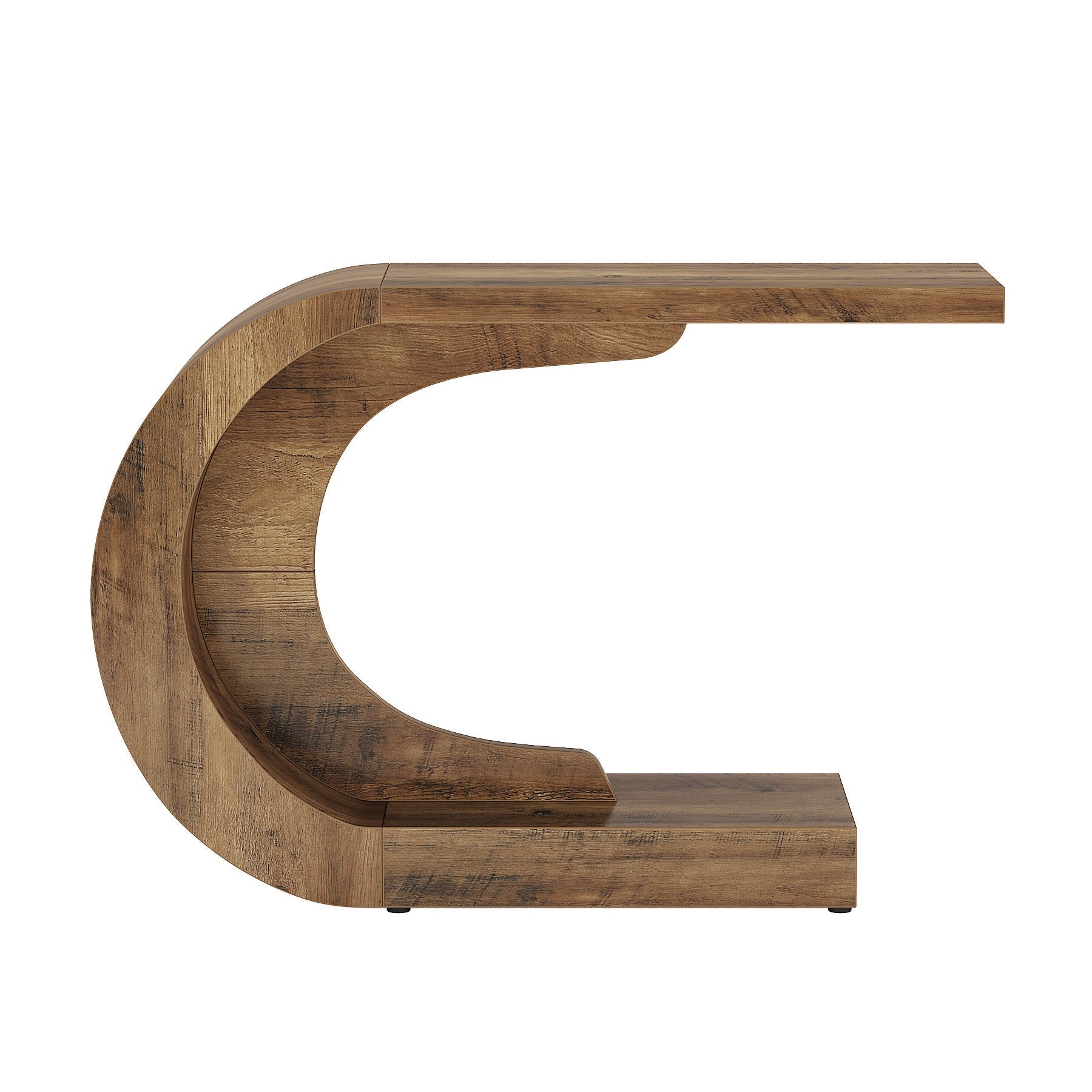 Tribesigns Moderne Entréetafel met Opbergruimte, Landelijk C-Vormig Design 110 cm voor Woonkamer