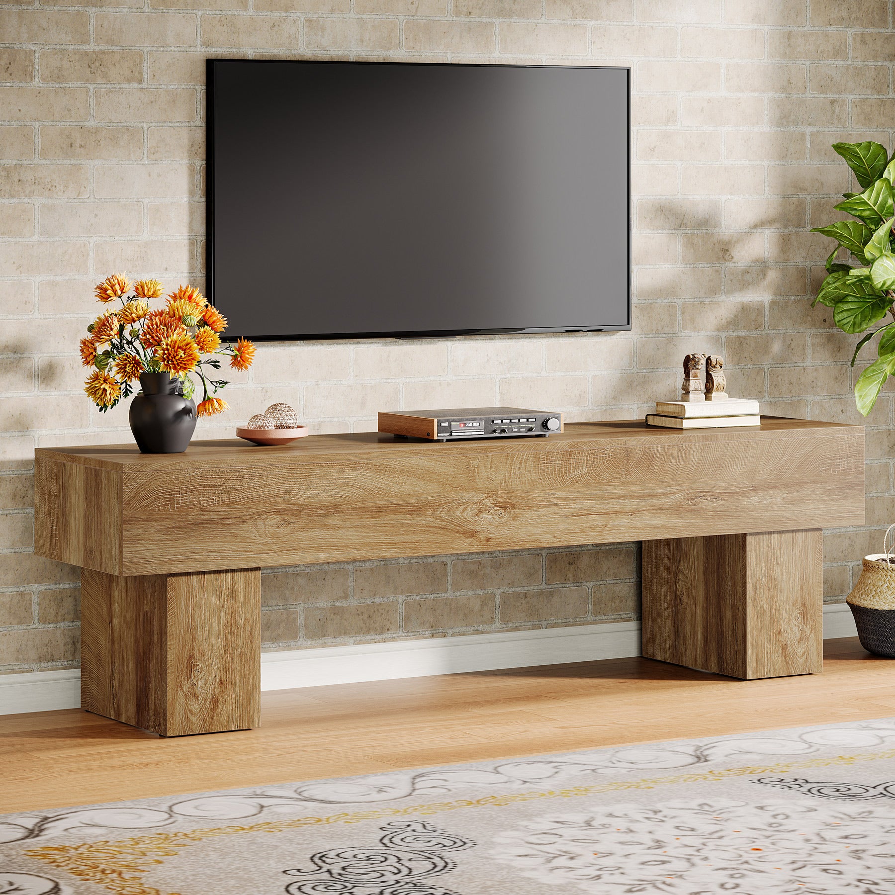 Tribesigns 160 cm TV-meubel, Farmhouse Entertainment Center voor Woonkamer en TV