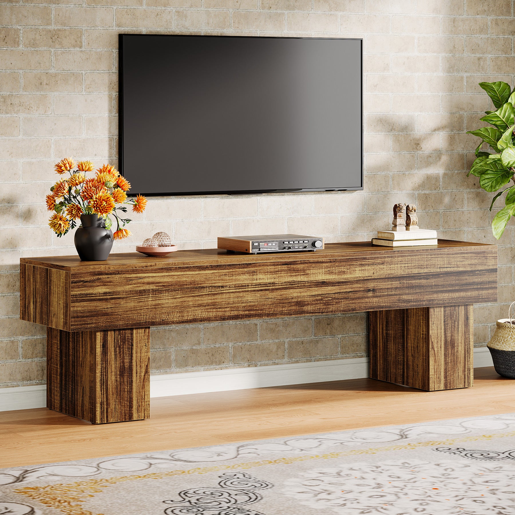 Tribesigns 160 cm TV-meubel, Farmhouse Entertainment Center voor Woonkamer en TV