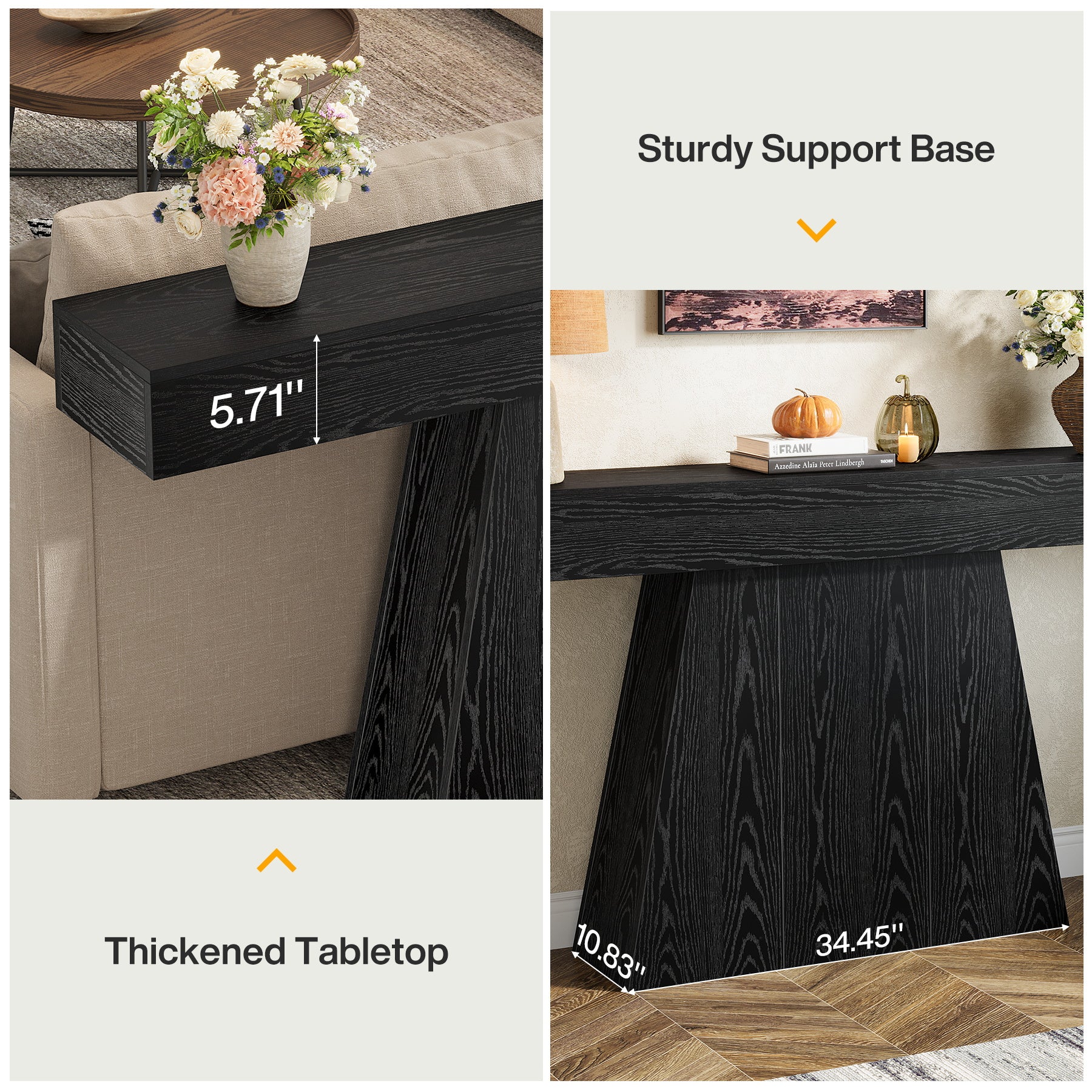 Tribesigns 160 cm Trapezium Consoletafel, Smalle Banktafel voor Hal