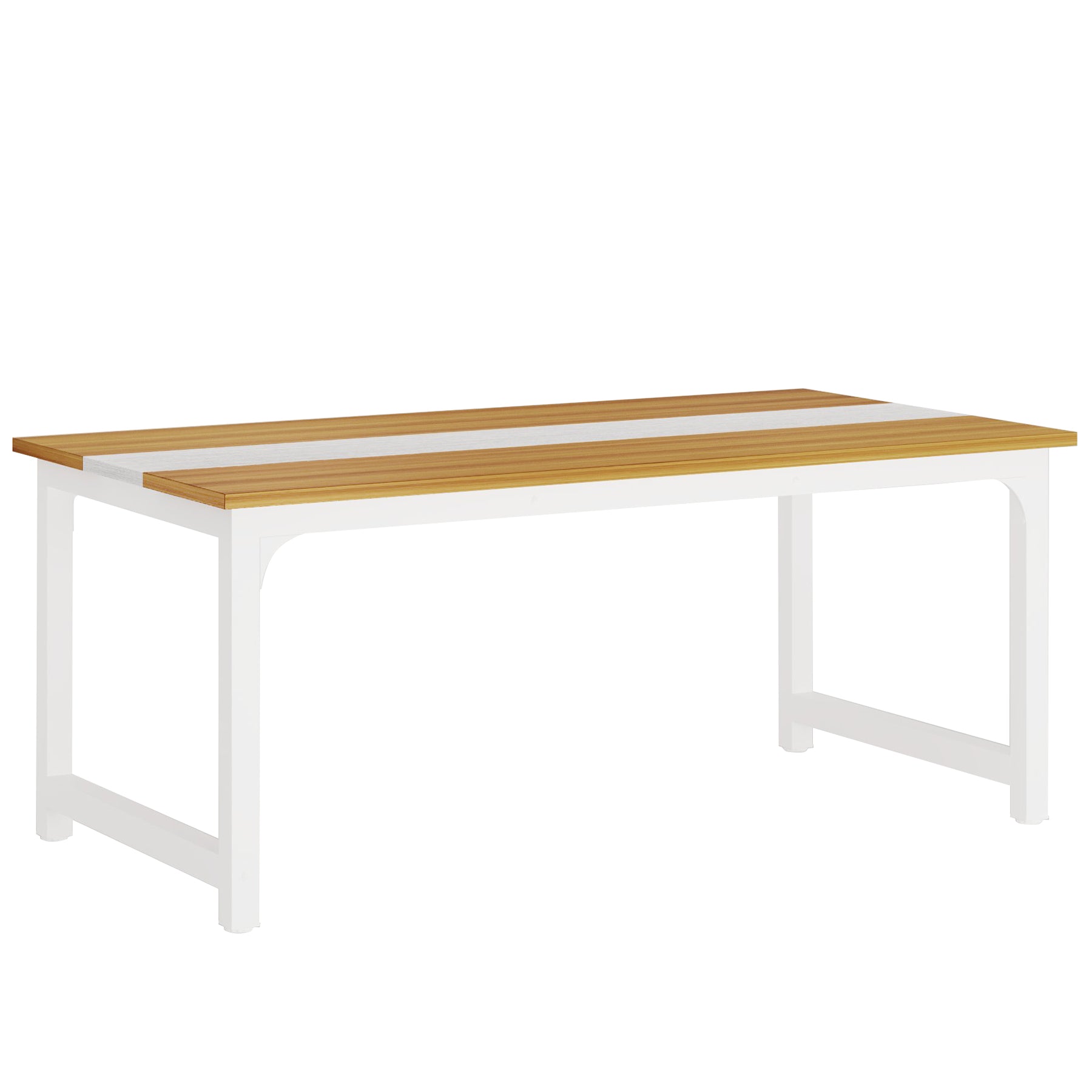 160x80 cm Industriële Eettafel, Landelijke Bruine Tafel voor 4-6 Personen met Metaal Frame