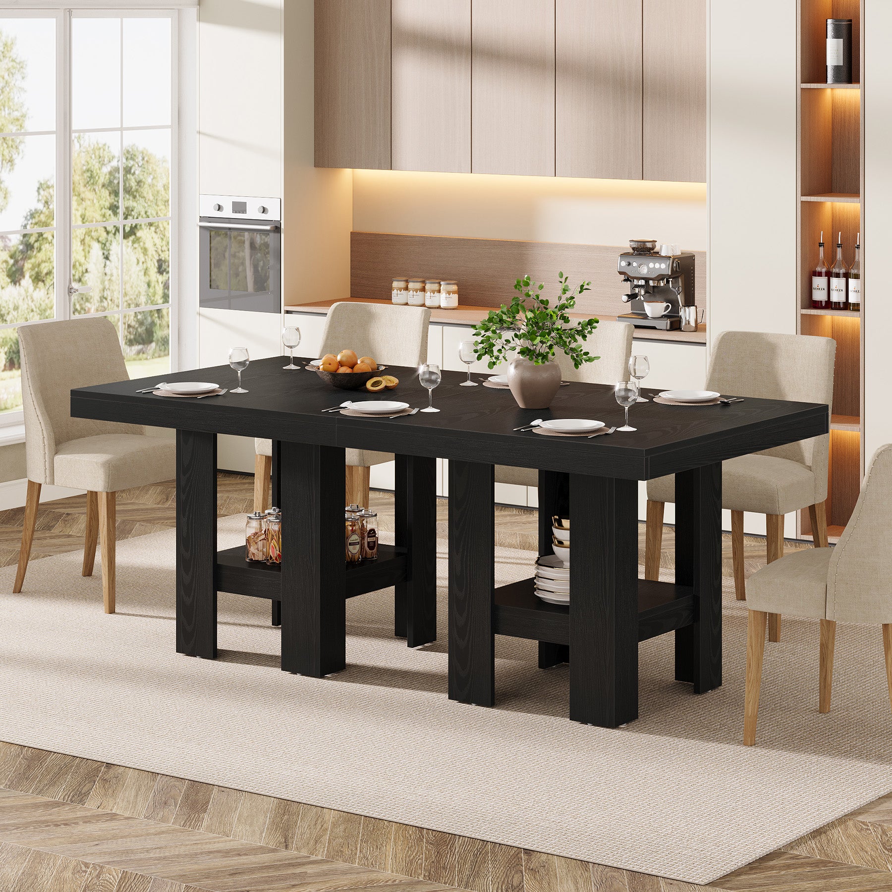 Tribesigns Vierkante Eettafel 80 cm voor 4 Personen