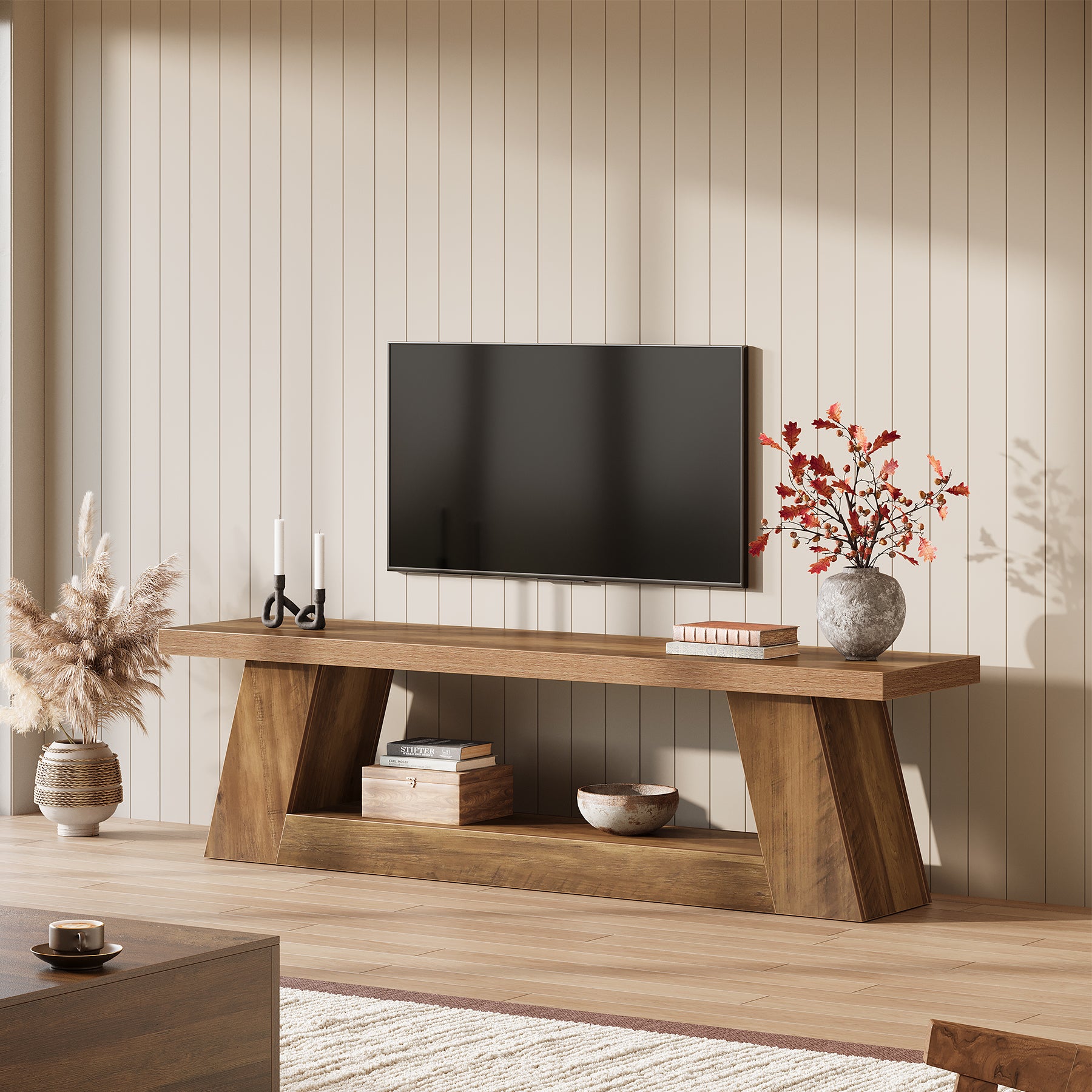 Tribesigns 160 cm TV-Meubel, Extra Lange Mediaconsole met Plank voor Woonkamer