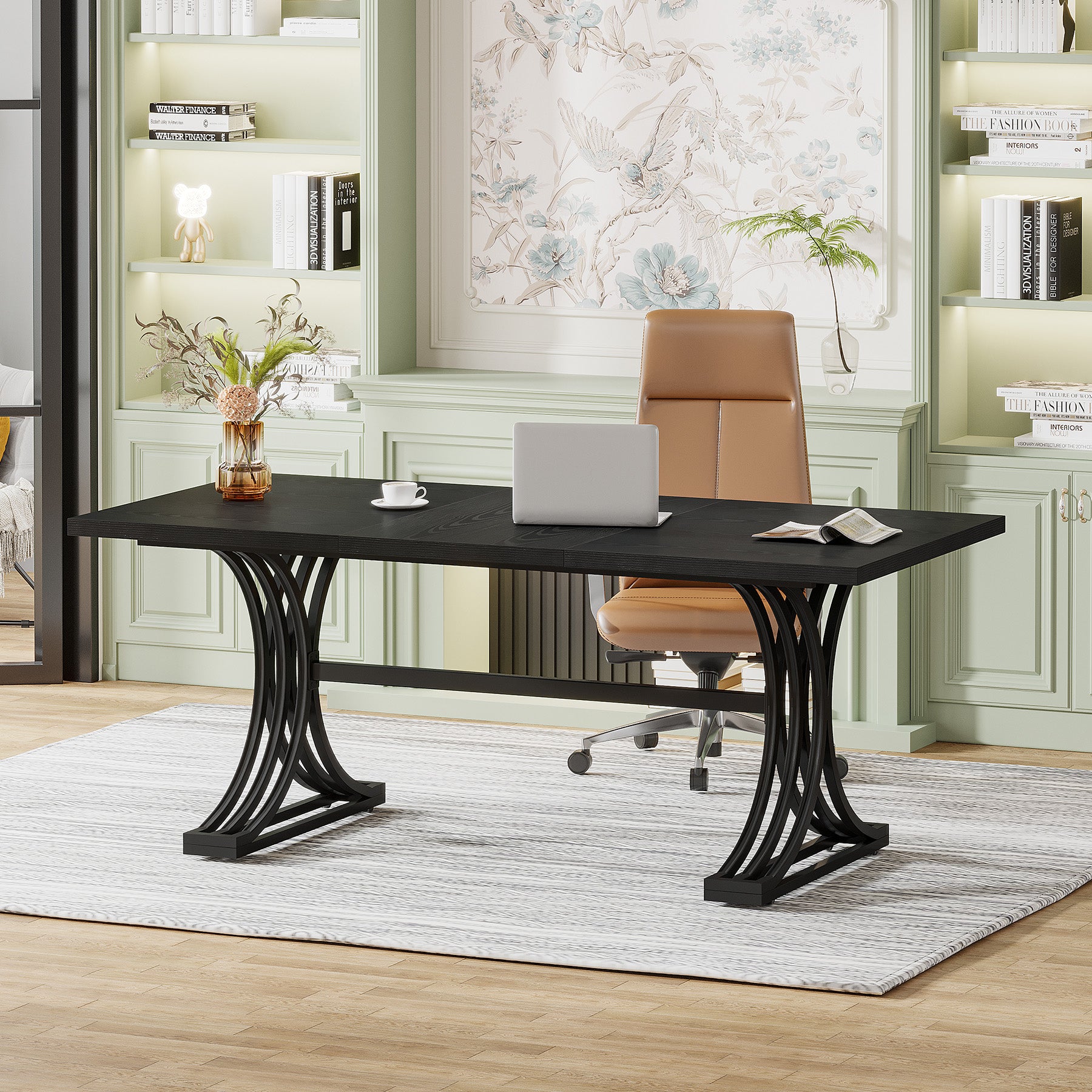 160 x 80 cm Tribesigns Bureau, Moderne Computer Tafel met Gouden Poten voor Kantoor