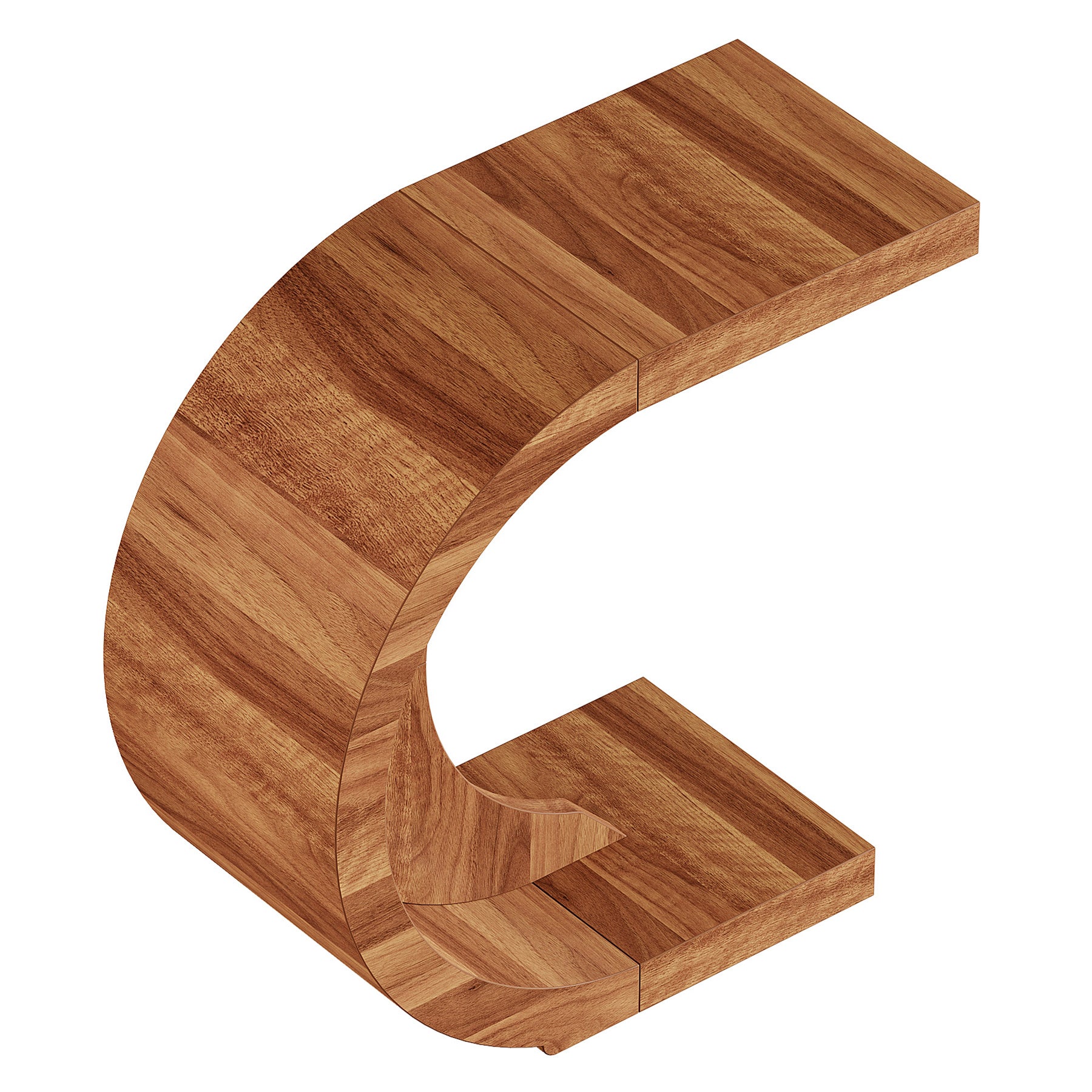 65 cm C-Vormige Bijzettafel, Tribesigns Smalle Sofa Tafel voor Woonkamer