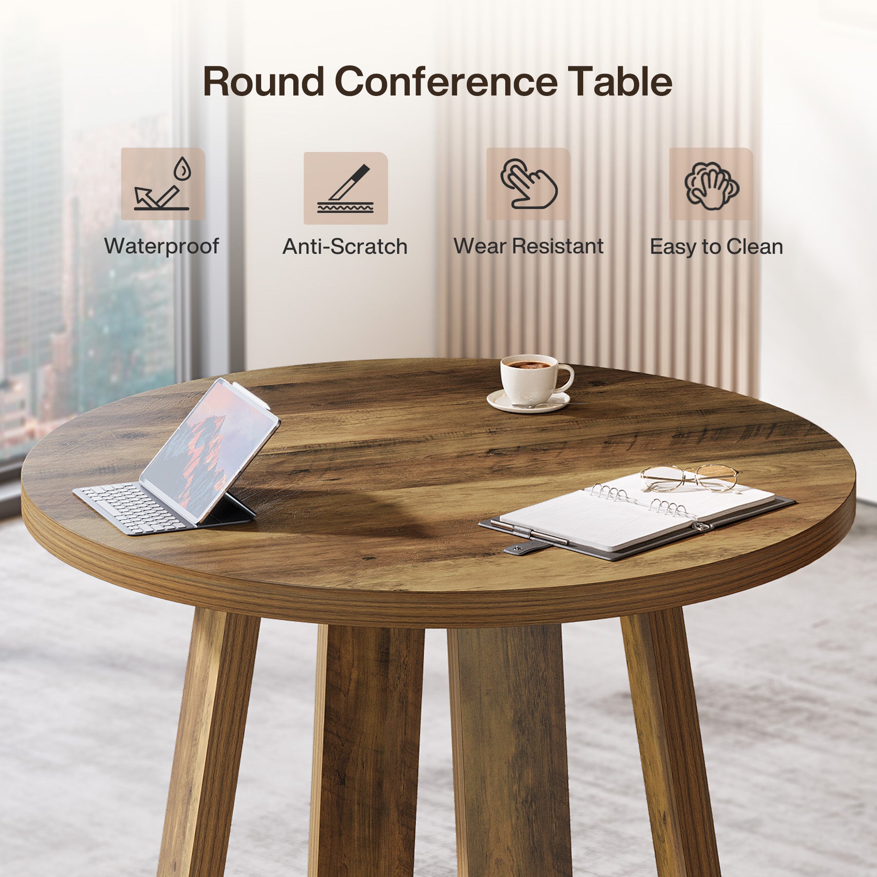 80 cm Conferentietafel, Landelijk Thuiskantoor Overlegbureau voor 2-4 Personen