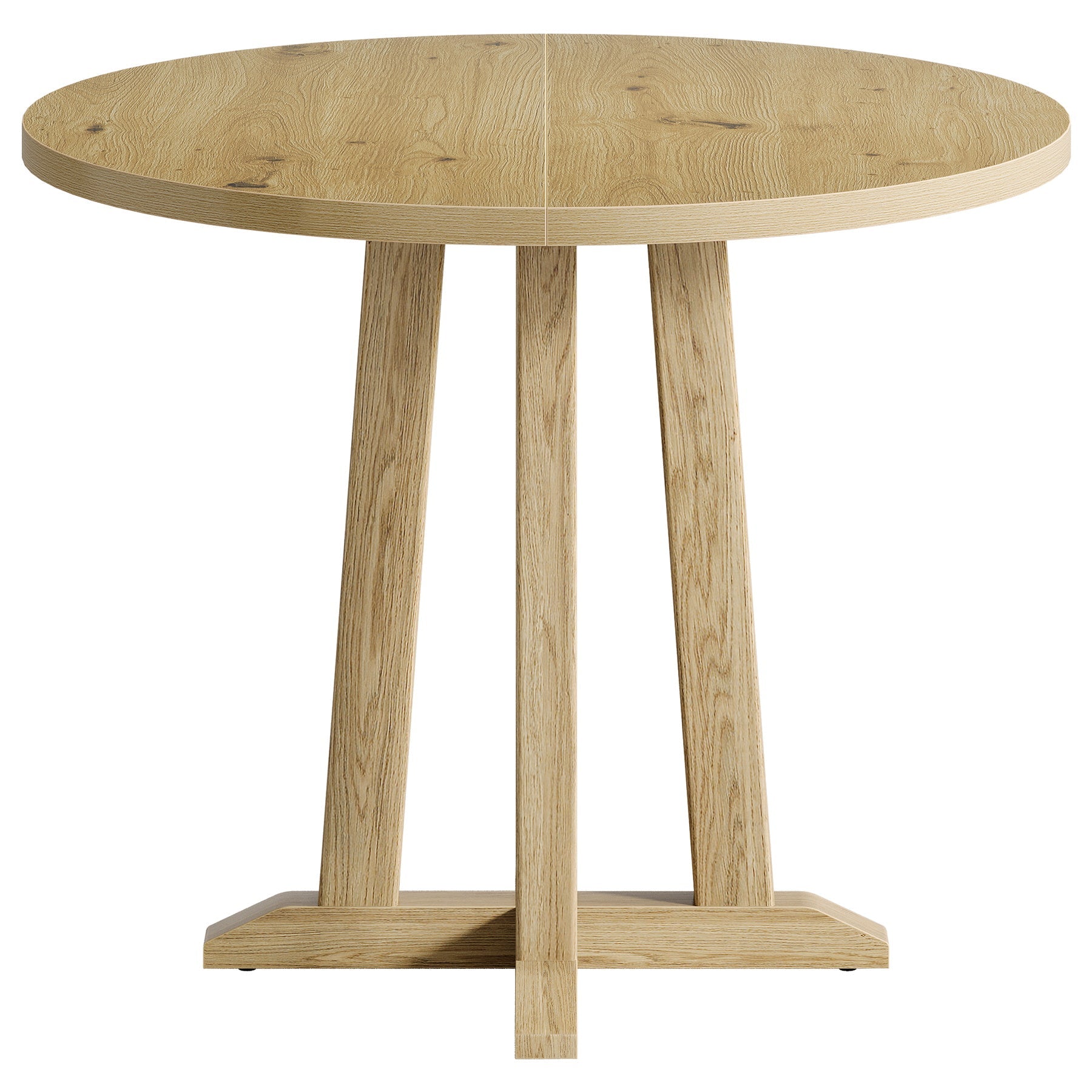 Tribesigns 80 cm Kleine Vergadertafel voor 2-4 Personen, Ronde Tafel met Stevige Pedestal
