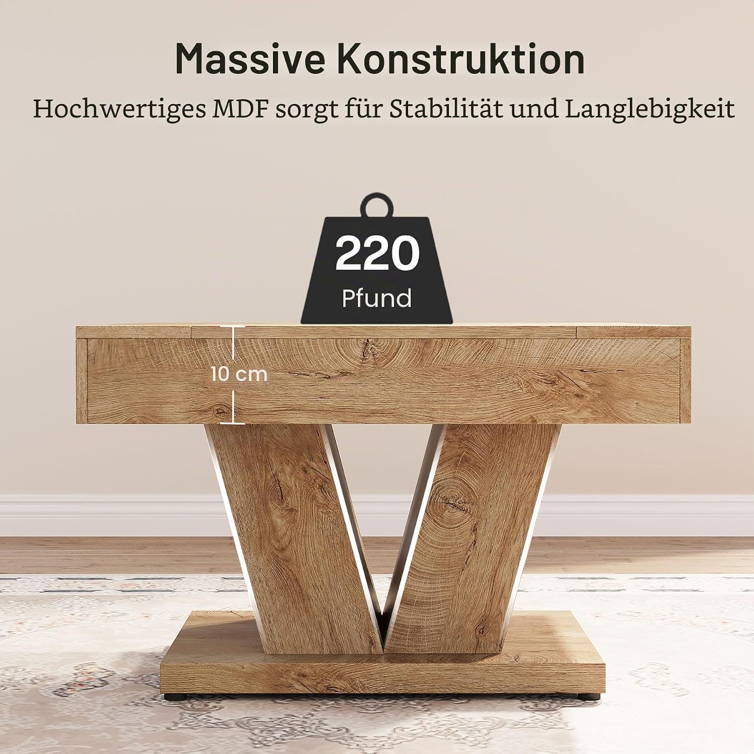 Tribesigns Vierkante Salontafel, 80x80 cm Moderne Theetafel
