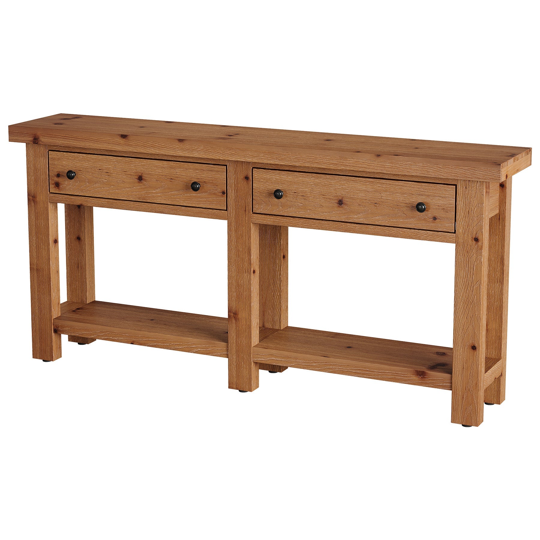 Tribesigns massief houten consoletafel 160 cm met 2 lades, smalle haltafel met plank