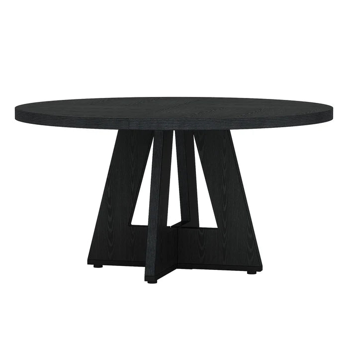 120 cm Ronde Boeren Eettafel, Bruin Houten Tafelblad voor 4 Personen in Keuken of Woonkamer