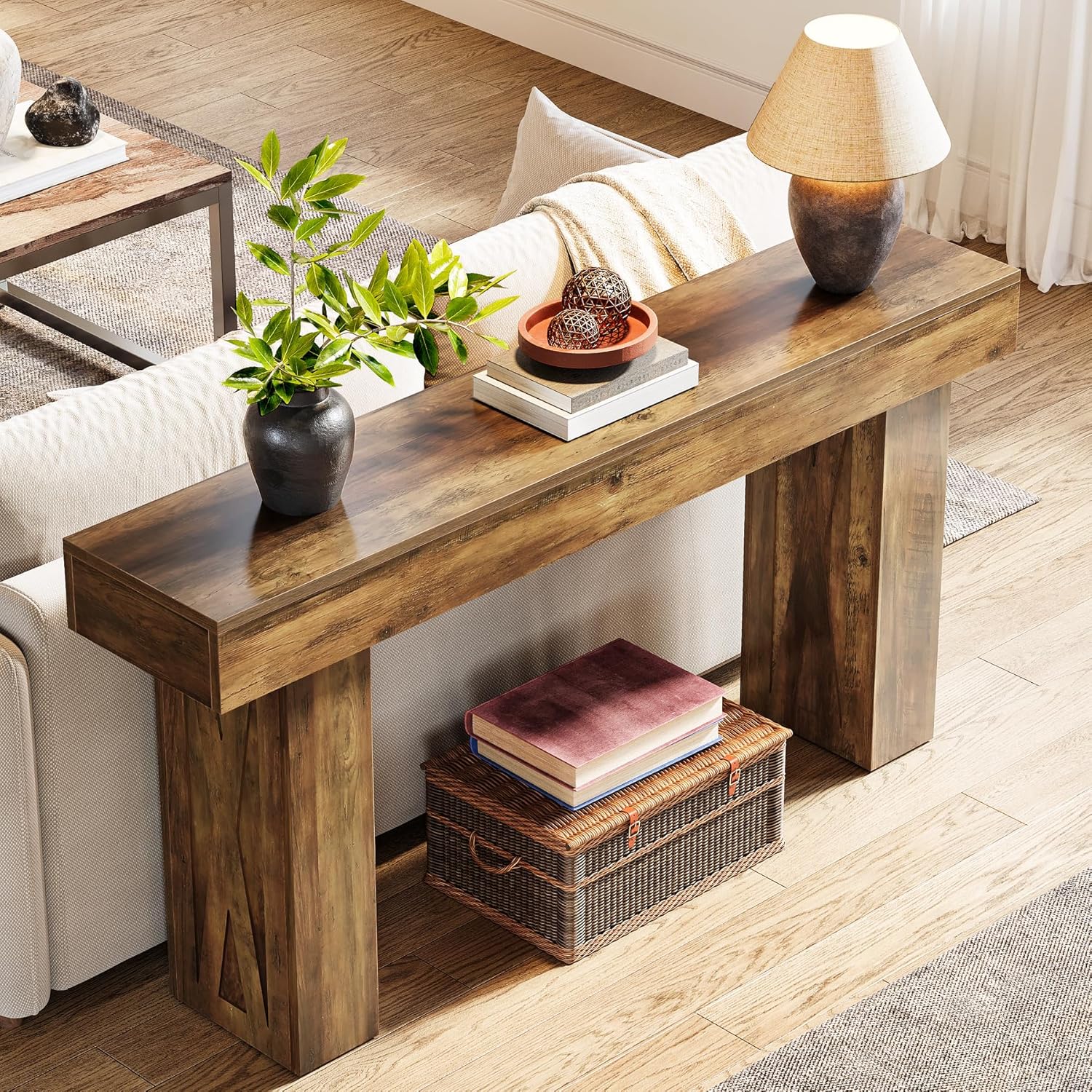 160 cm Consoletafel, Moderne Bureautafel voor Hal, Woonkamer en Slaapkamer