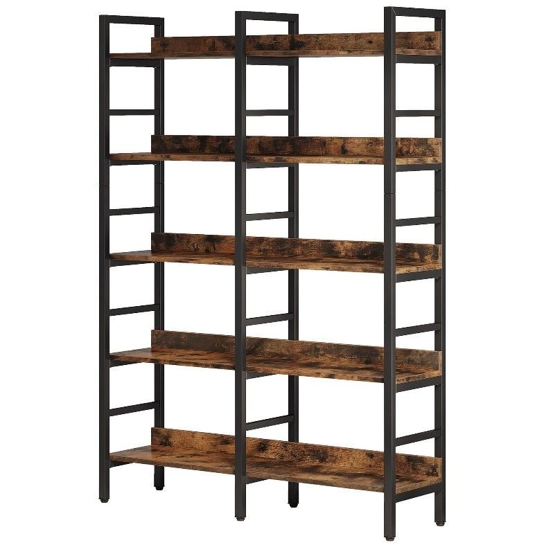 180 cm Tribesigns Boekenkast, Vijfplanken Industriële Etagere voor Woonkamer