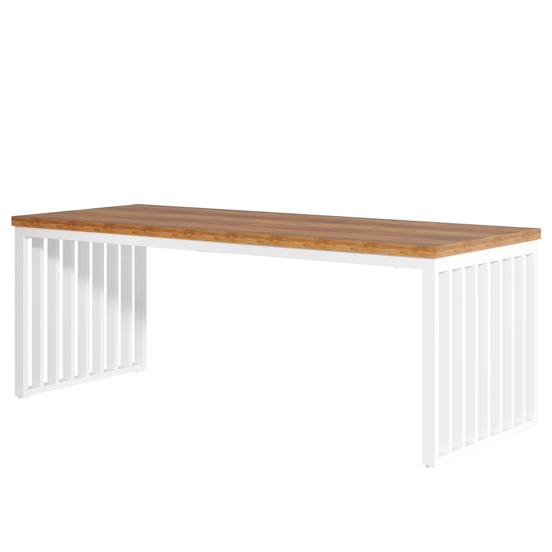 180 cm Bureau, Robuuste Computertafel Met Metalen Frame Voor Thuiskantoor