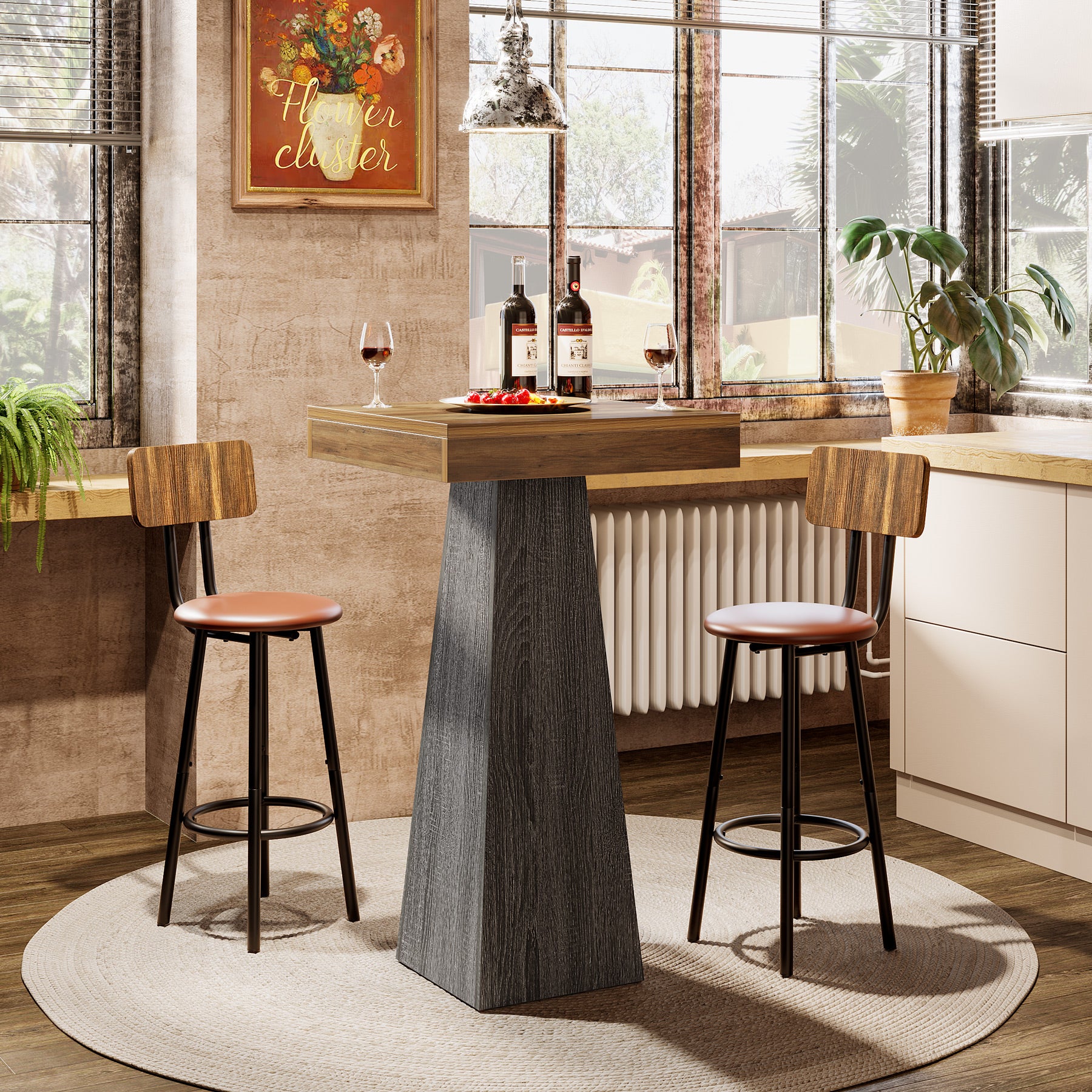 Tribesigns 102 cm Bartafel, Hoge Bistrotafel voor Kleine Ruimtes