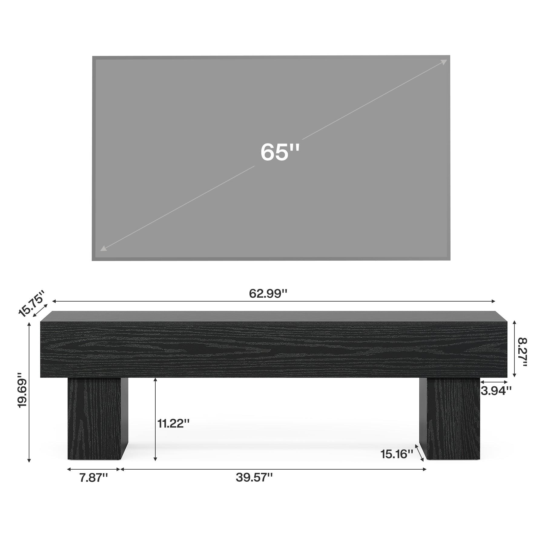 Tribesigns 160 cm TV-meubel, Farmhouse Entertainment Center voor Woonkamer en TV