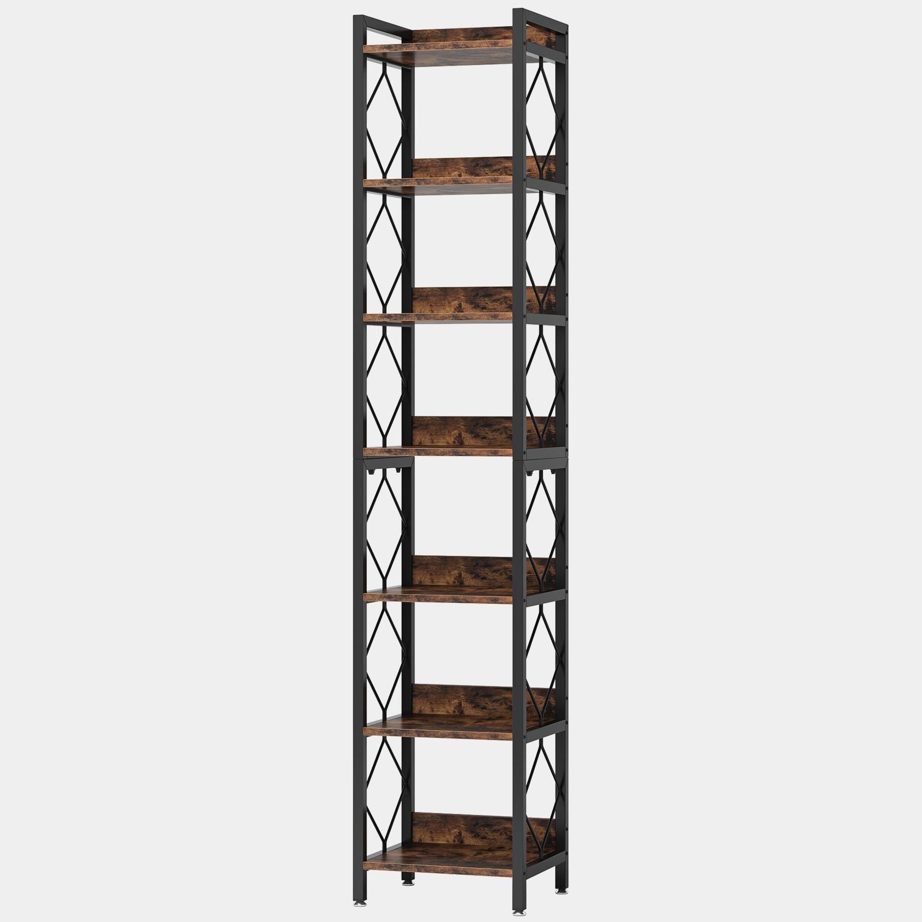 200 cm Hoge Boekenkast, Zeven Planken Opbergmeubel voor Kantoor en Woonkamer