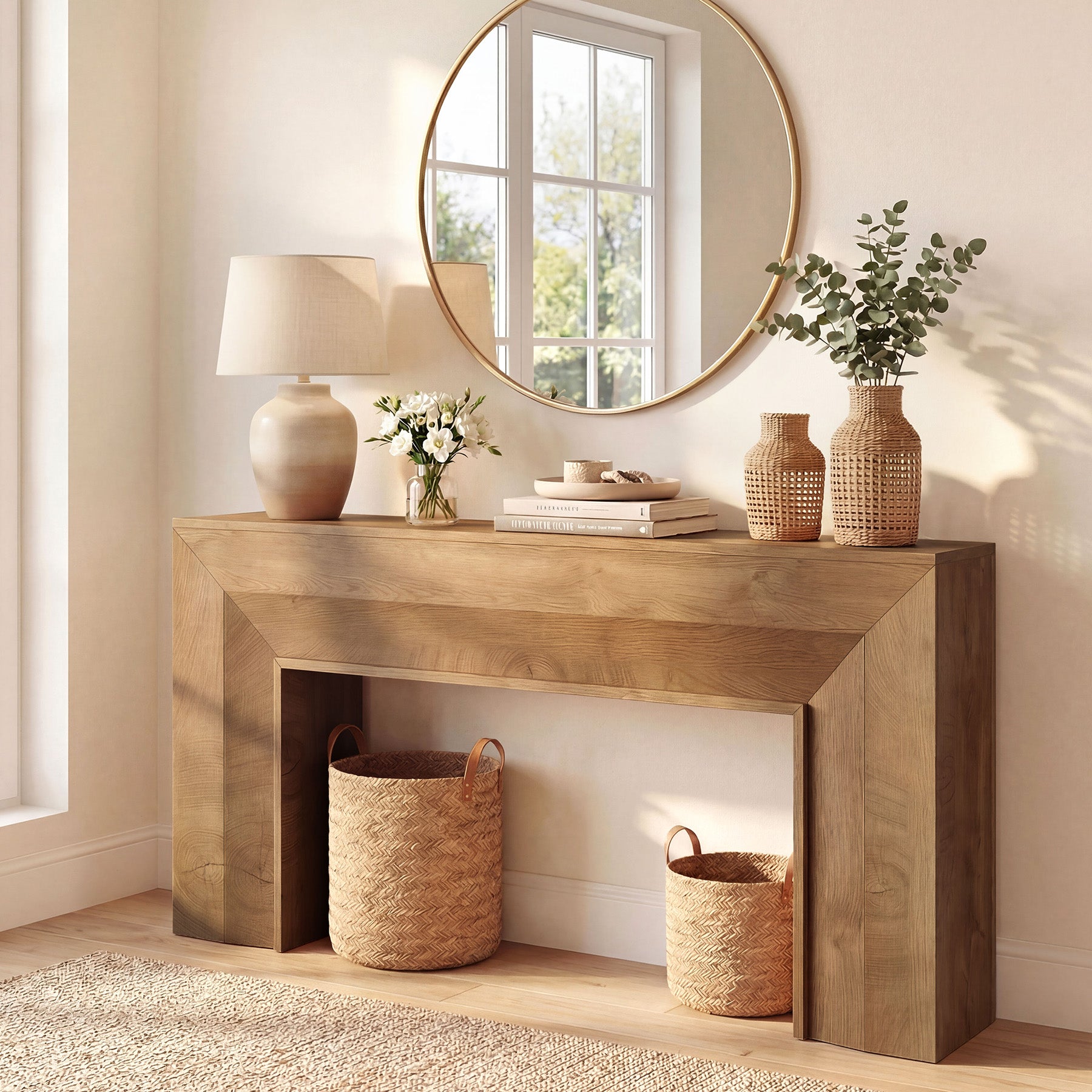 160 cm Tribesigns lange consoletafel met smal profiel, rustieke haltafel voor entree en woonkamer