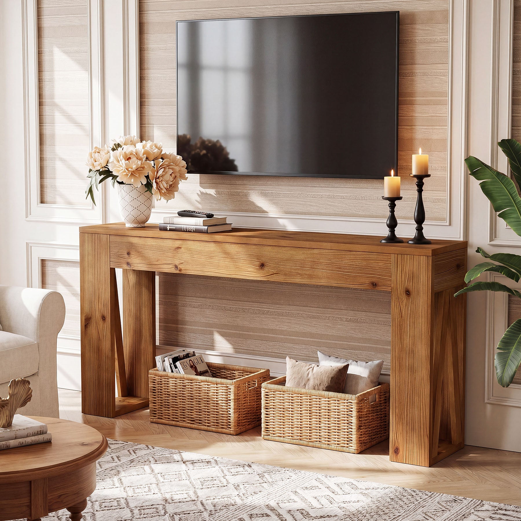 85 x 35 x 110 cm Tribesigns houten schoenenkast met louvredeuren, schoenenopberger voor hal en entree