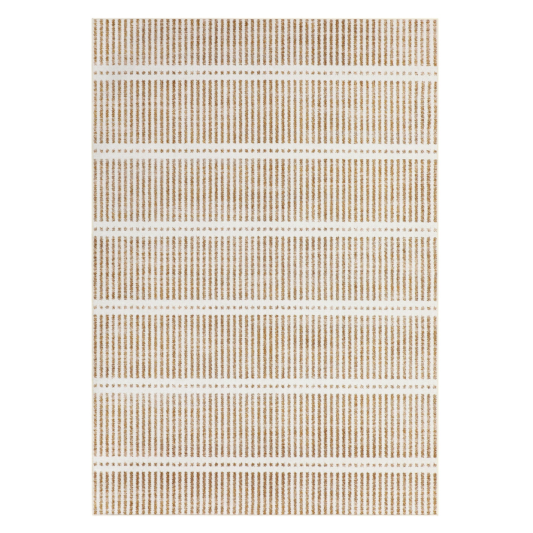 Tribesigns wasbaar laagpolig tapijt, 160 x 230 cm en 200 x 300 cm, ultradun gestreept tapijt in landelijke stijl