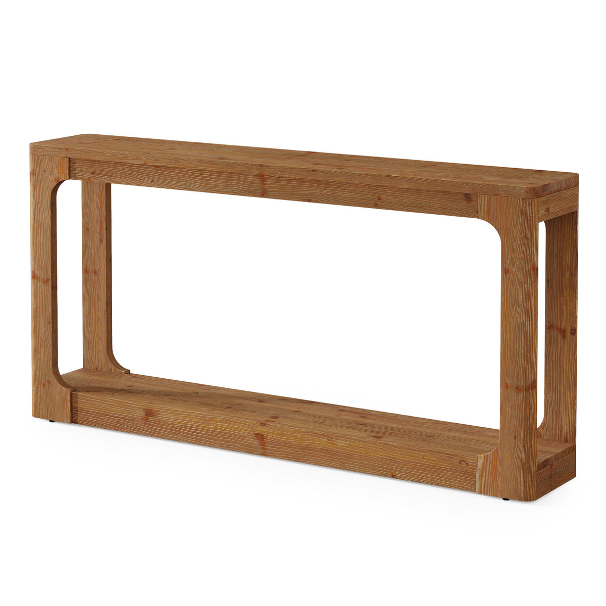 160 cm Tribesigns massief houten sidetable, rustiekbruin met 2 opbergniveaus voor de hal en woonkamer