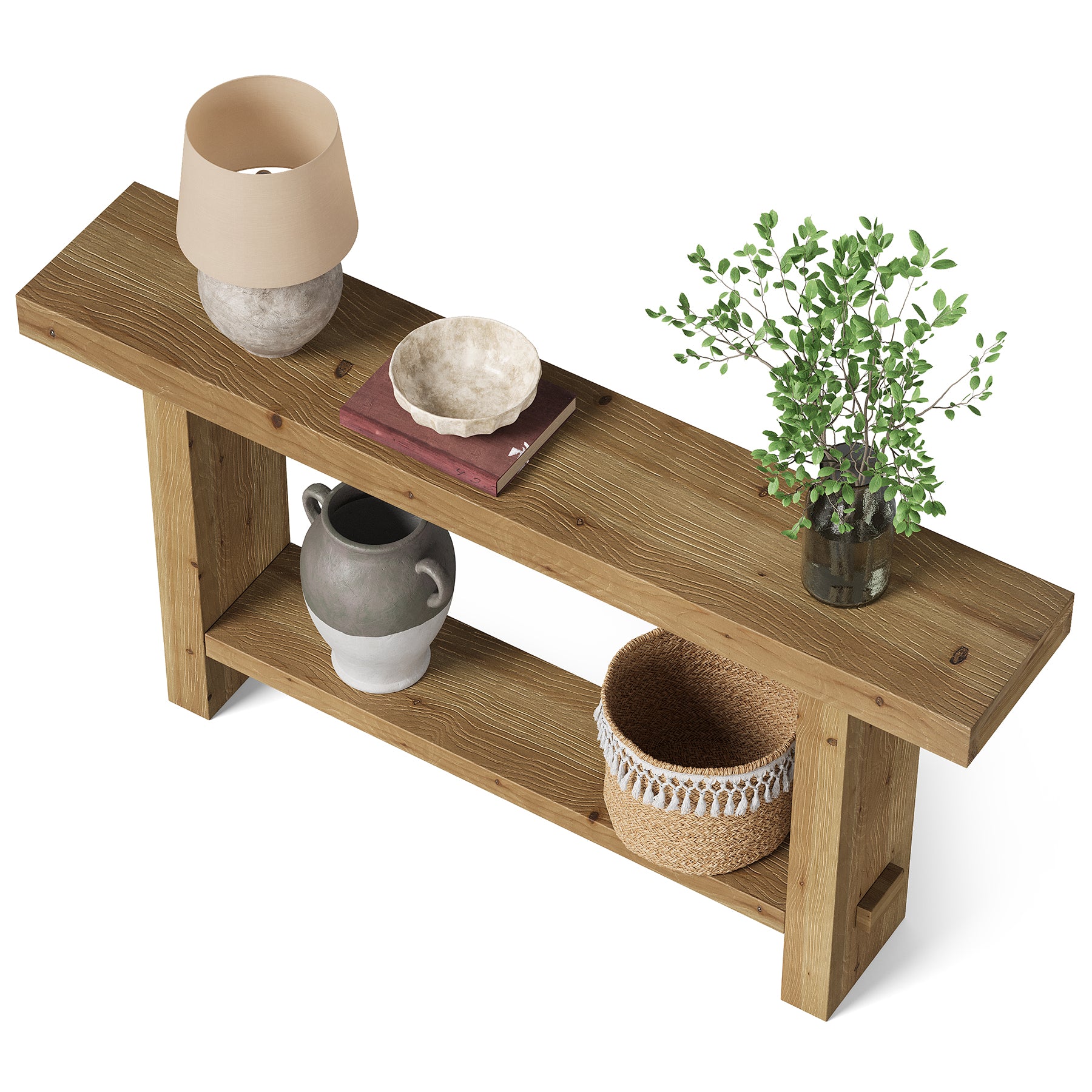 Tribesigns 160 cm Extra Lange Consoletafel, Dubbele Sokkel en Stabiele Tafelblad voor Woonkamer