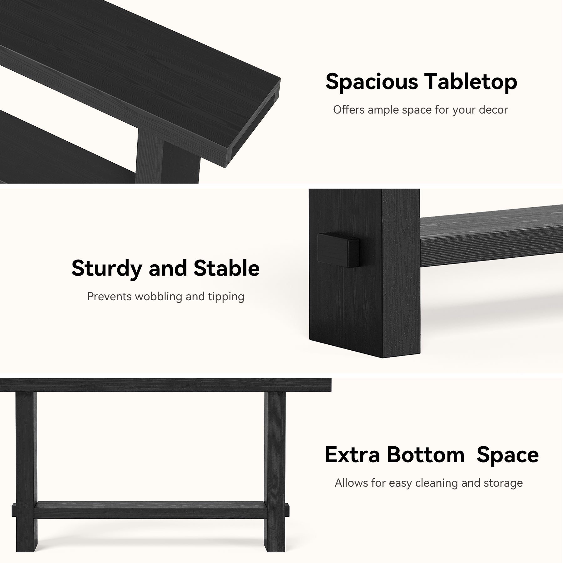 Tribesigns 160 cm Extra Lange Consoletafel, Dubbele Sokkel en Stabiele Tafelblad voor Woonkamer