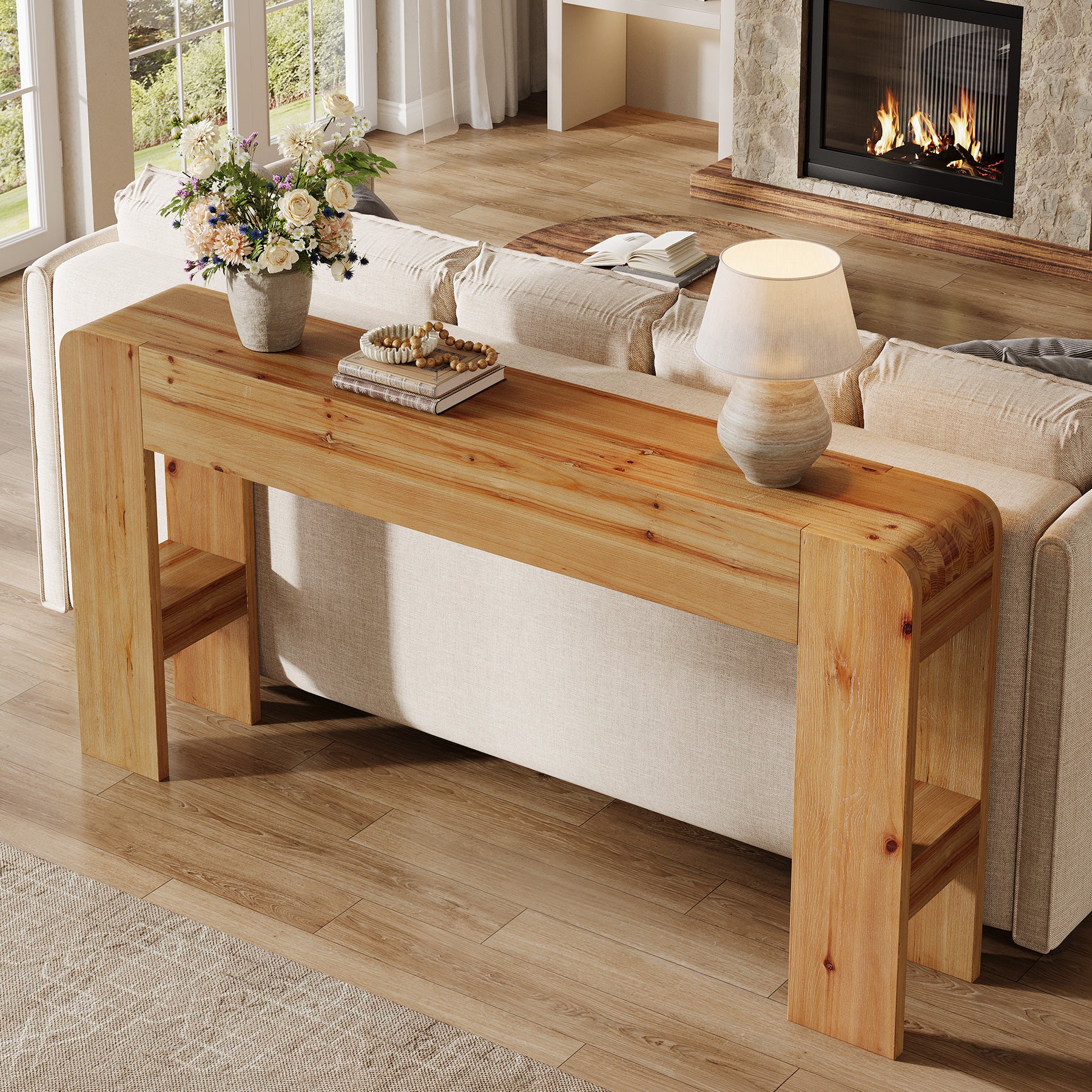160 cm Massief Houten Haltafel, Smalle Landelijke Tafel
