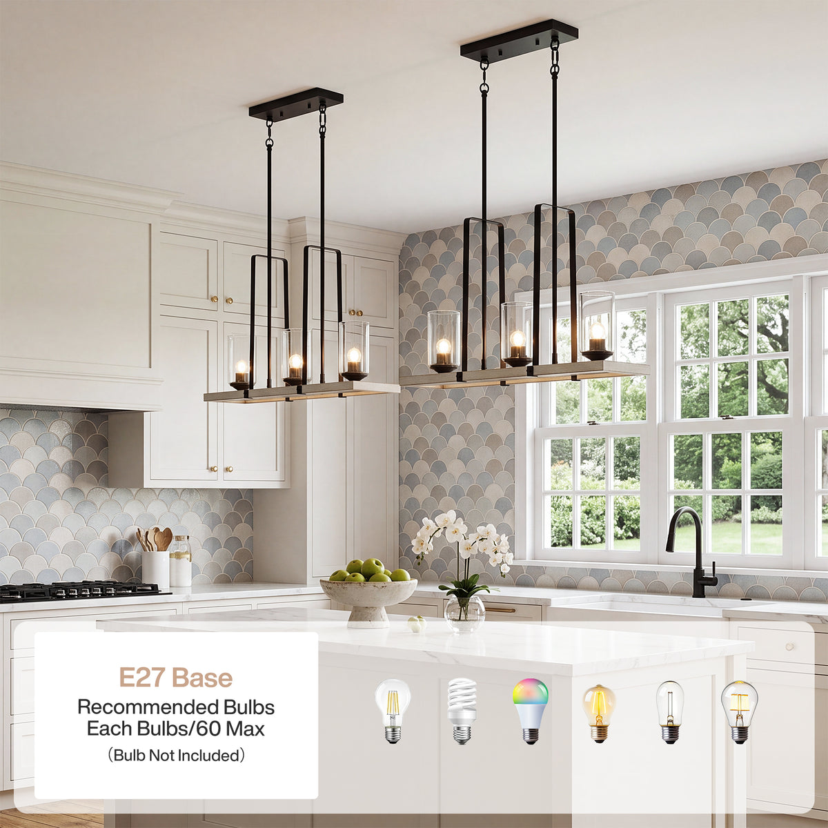3-lichts hanglamp in industriële vintage stijl met zwarte metalen kap, plafondlamp voor woonkamer en eethoek