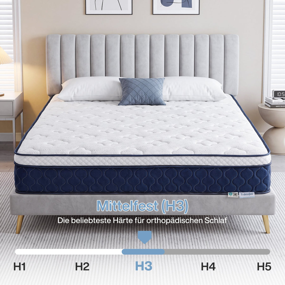 Tribesigns 9-zonige pocketveringmatras met memoryschuim en Lyocell-tijk