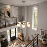 56 cm Tribesigns hanglamp met 6 glazen bollen, G9 plafondlamp voor eettafel en woonkamer 3