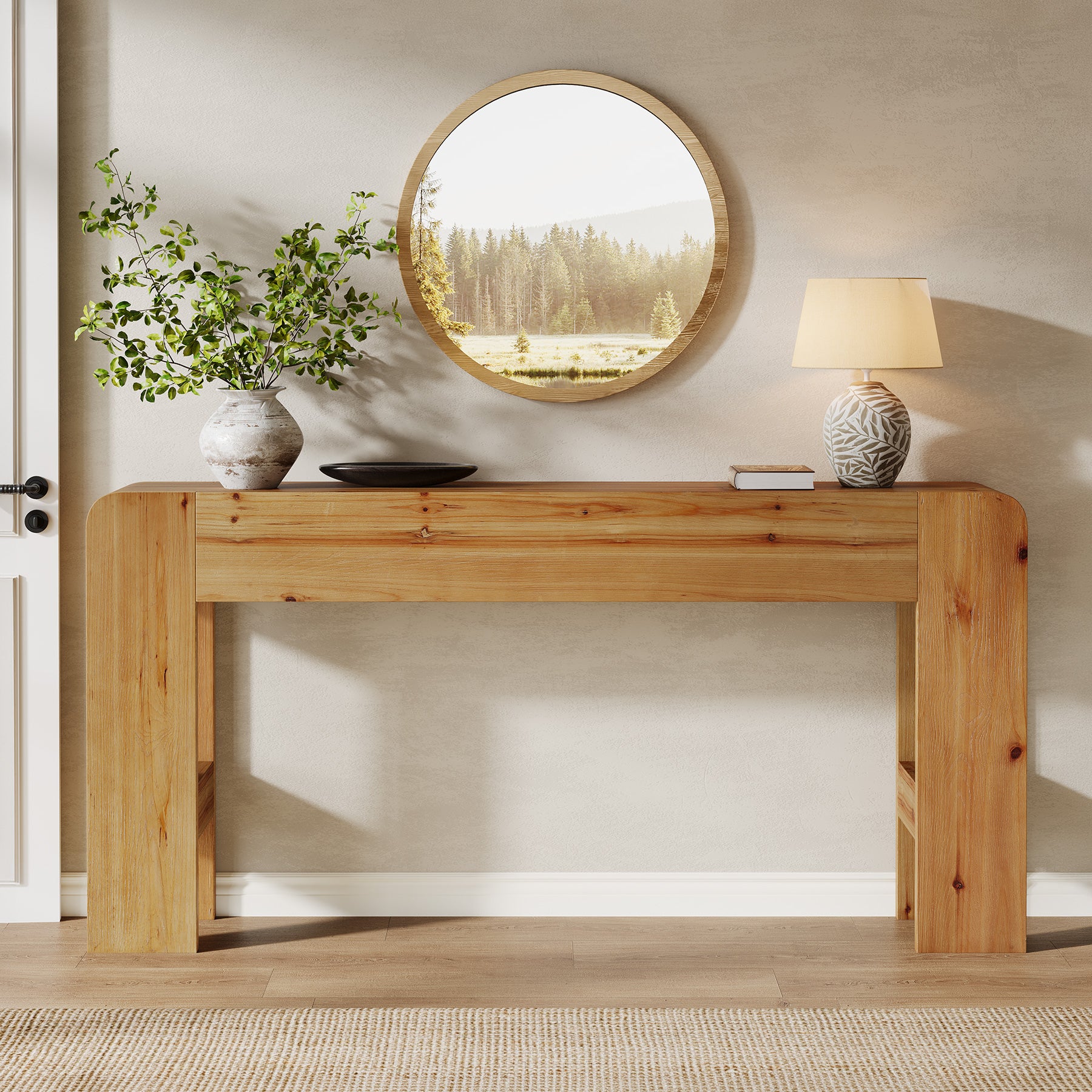 160 cm Massief Houten Haltafel, Smalle Landelijke Tafel