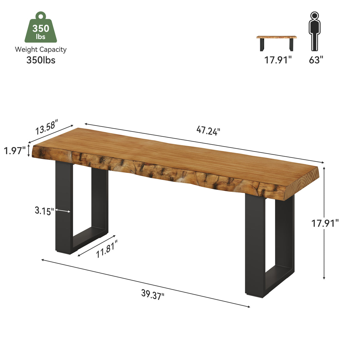 120 cm houten schoenenbank met metalen poten, industriële halbank voor hal en woonkamer