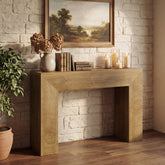110 cm Console Tafel voor Hal, Kleine Farmhouse Sofa Tafel met Geprofileerd Ontwerp 3