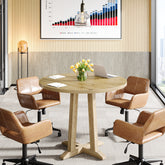 Tribesigns 80 cm Kleine Vergadertafel voor 2-4 Personen, Ronde Tafel met Stevige Pedestal 3