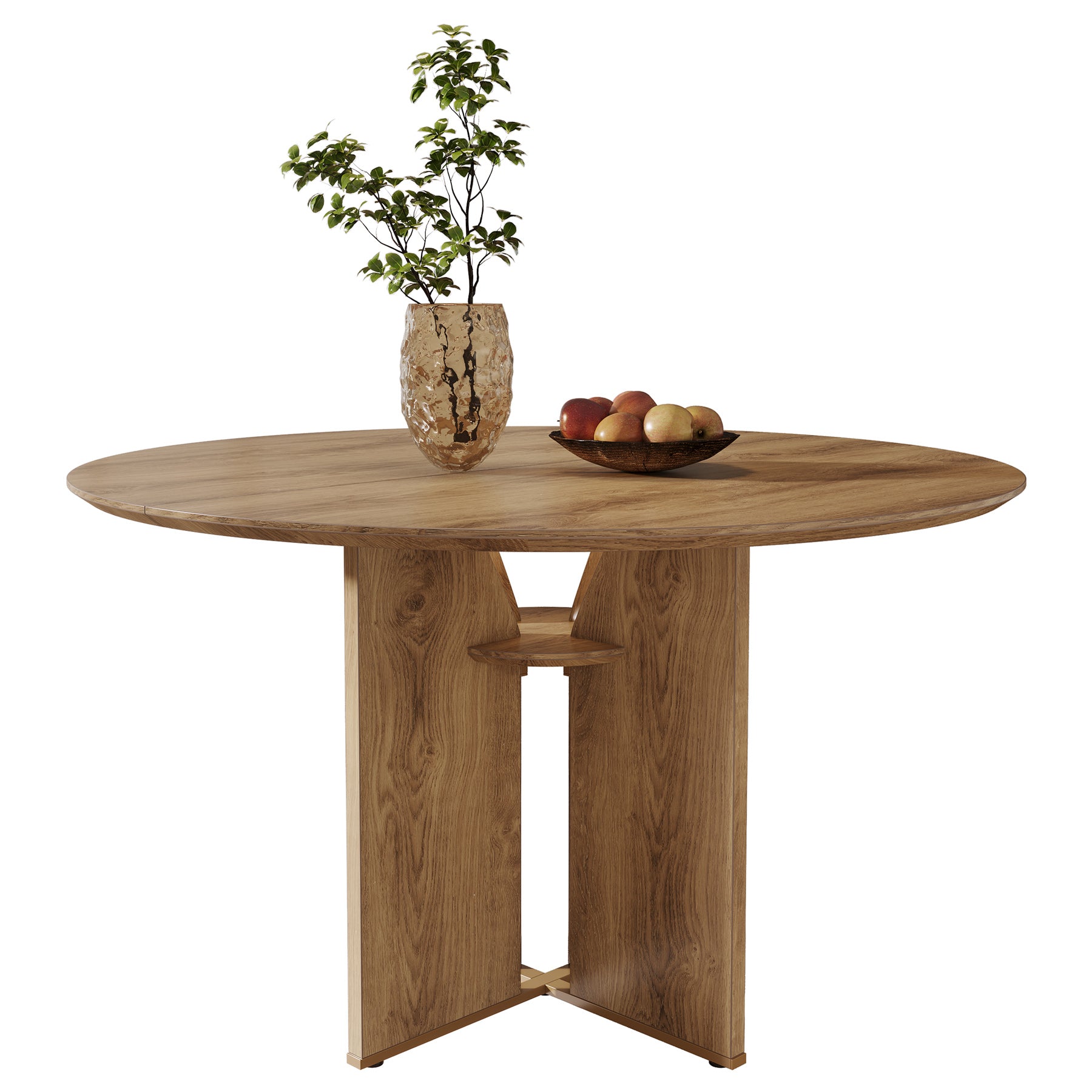 Tribesigns 100 cm Ronde Vergadertafel, Kantoortafel met Opbergrek voor Vergaderruimte