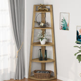 178 cm Tribesigns hoog hoekrek met 5 planken, ruimtebesparende opbergkast voor woonkamer en keuken 3