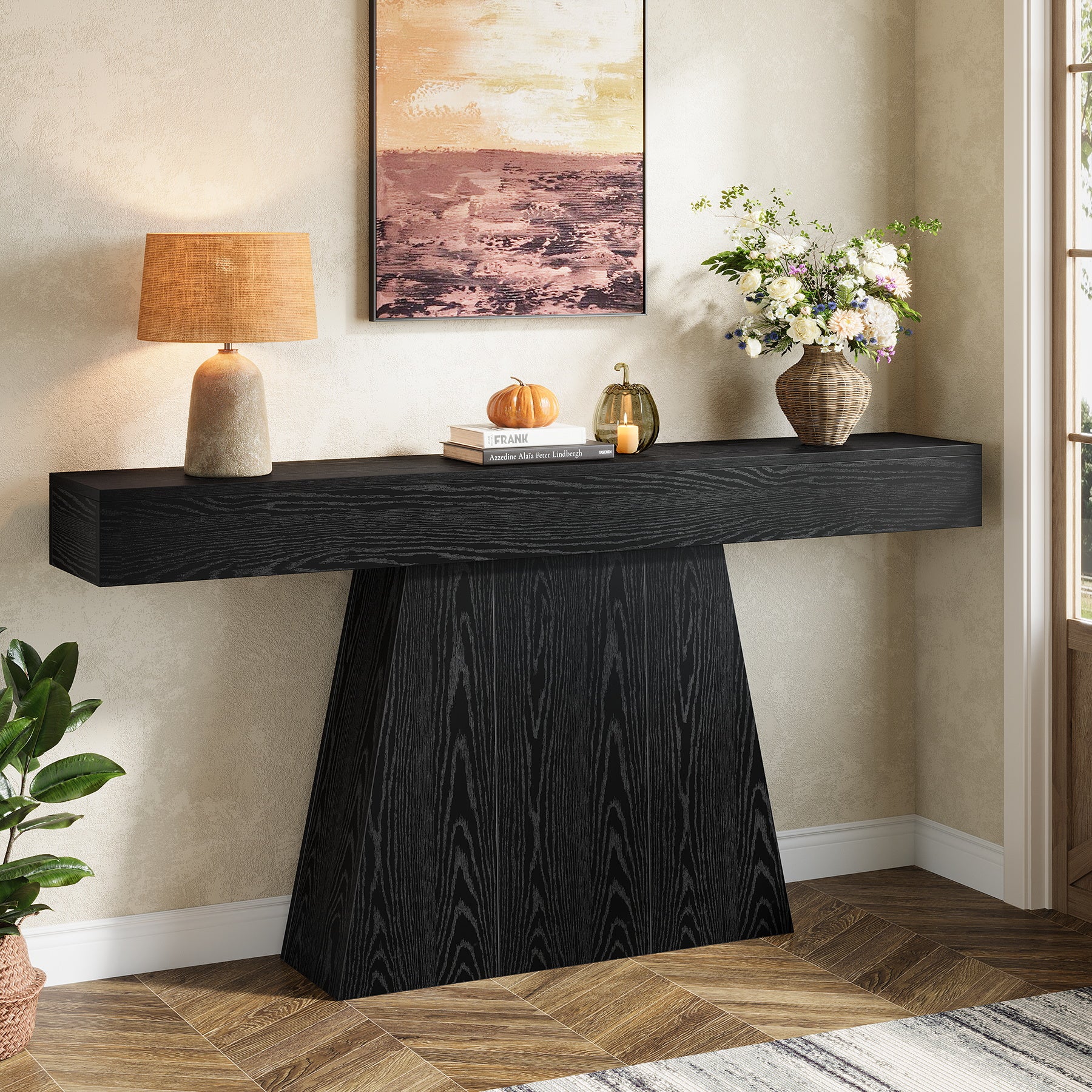 Tribesigns 160 cm Trapezium Consoletafel, Smalle Banktafel voor Hal