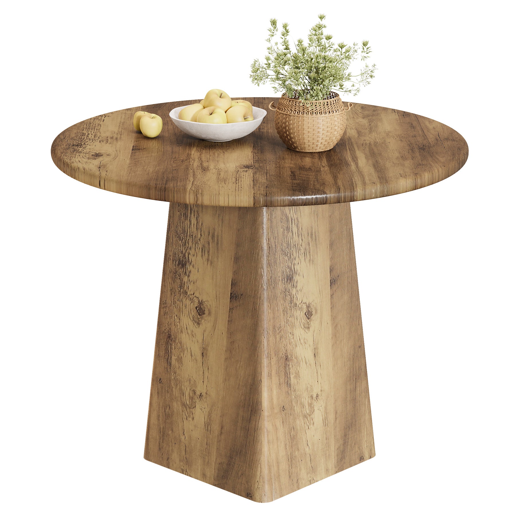 Tribesigns 80 cm Ronde Eettafel, Kleine Farmhouse Keukentafel voor 2-4 Personen