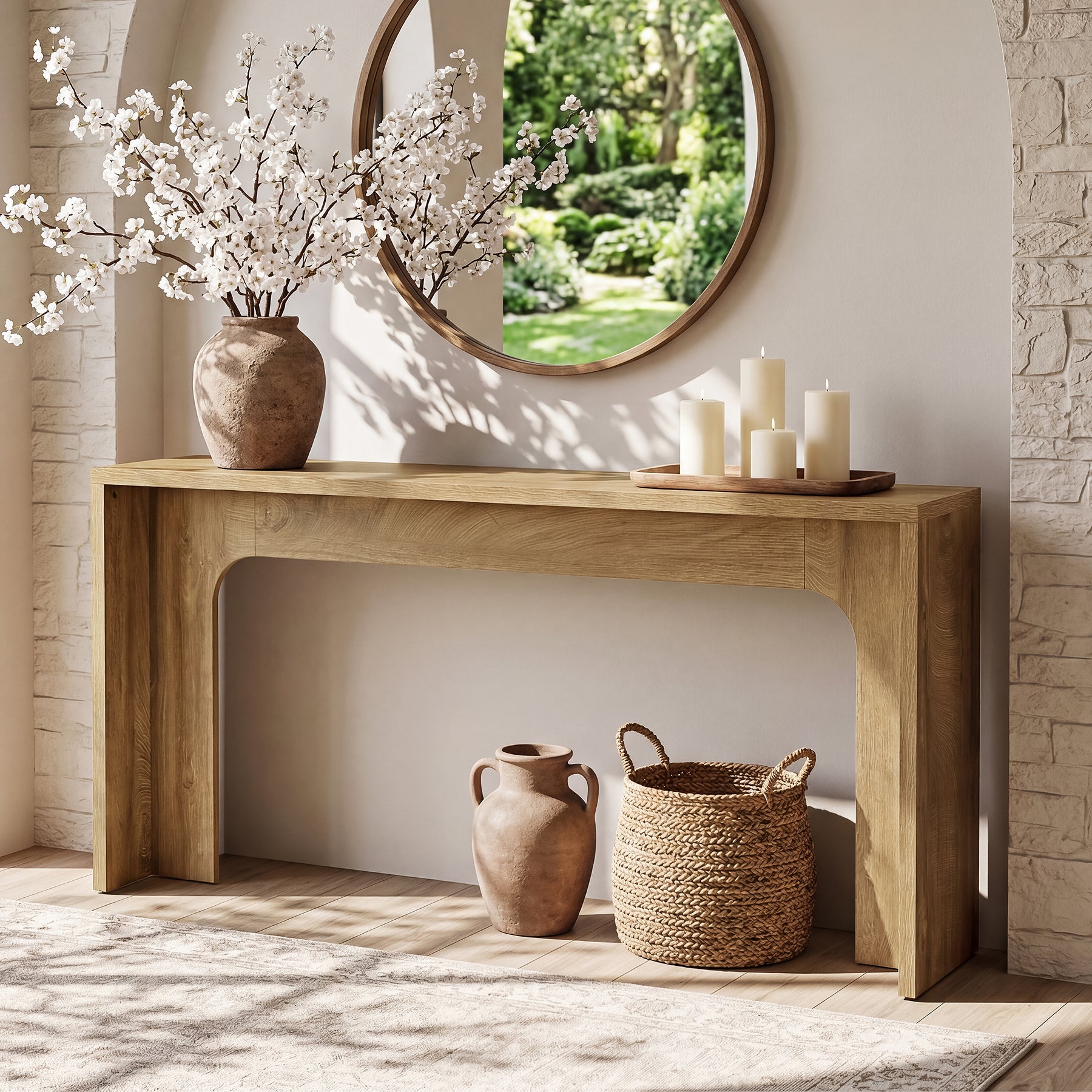 Tribesigns 160 cm Smalle Consoletafel, Moderne Haltafel van Hout